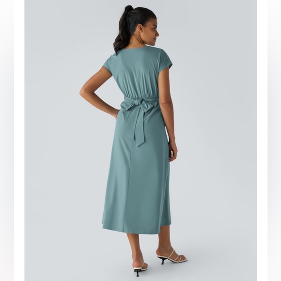 NWOT Halara Teal Midi Dress - Picture 2 of 7